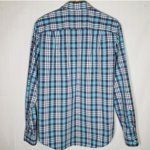 American Eagle Outfitters blue plaid button up S small - Picture 3 of 4